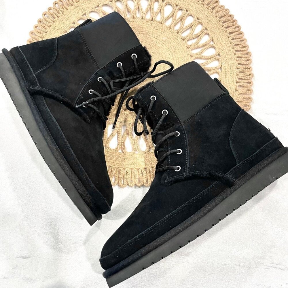 NWOT Koolaburra UGG Black Boot Size 11 Advay Tall Suede Cozy Grunge Winter Ski - Picture 7 of 11